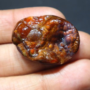 Brown Orange Fire Agate Druzy Cabochon Natural Fire Agate Druzy Stone Handmade Healing Crystal Fire Agate Jewelry Making - Product Image 3