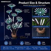 Arbre LED Fantaisie de Qualité Municipale 1,4 m avec Chrysanthèmes Époustouflants et Résine Époxy pour Décoration de Jardin Extérieur
