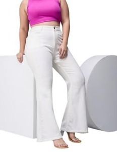 Women's Sexy Knee Length <b>Boot</b> Cut Cotton Jeans-Vintage Style Eco-Friendly & Washable - Product Image 6