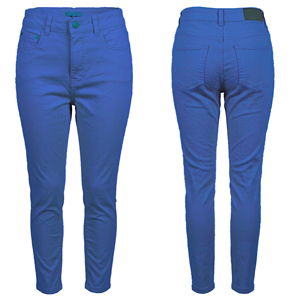 Vaqueros casuales de mujer de tiro medio, de cinco bolsillos, de pierna recta, teñidos, lavables, transpirables, de longitud completa, 7.08 oz, para primavera y verano - Product Image 3