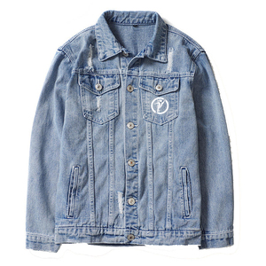 Chaqueta Vaquera al por Mayor para Hombre, de Alta Calidad, Estilo Casual, Talla Grande, Chaquetas Vaqueras para Hombre con MOQ Bajo - Product Image 1