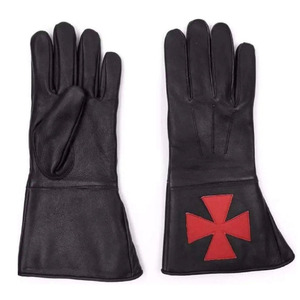 Guantes de Cuero Blancos con Logotipo Triangular Morado, Largos hasta la Muñeca, Duraderos, Estilo Sencillo para Uso Diario - Product Image 5