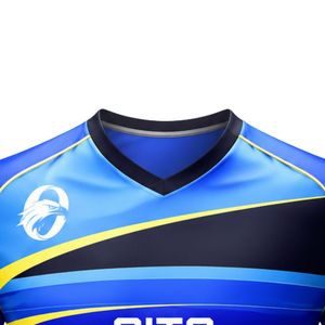 เสื้อแฮนด์บอลสีน้ำเงินรอยัลสำหรับผู้ชายแขนสั้นชุดทีมระบายอากาศได้ดีน้ำหนักเบาเสื้อกีฬาแข่งขันฝึกซ้อม - Product Image 2