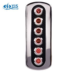 Panel de interruptor de botón pulsador de barco LED de 12 voltios y 6 entradas - Product Image 1
