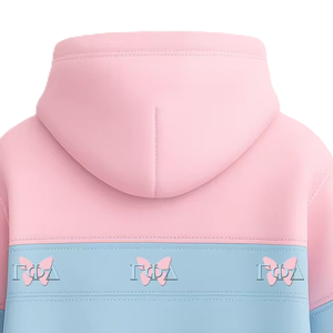 Sweat à capuche surdimensionné en coton/polyester brodé de haute qualité Gamma Phi Delta, vêtements grecs personnalisés - Product Image 4