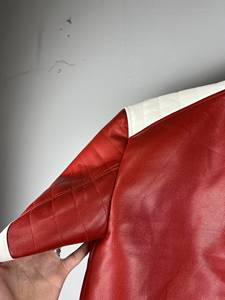 2026 Best Men's Red Leather Motorcycle <b>Jacket</b> in Cowhide - Handmade 90s Style fully <b>Lined</b> - Product Image 5