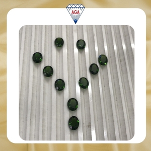 พลอยโครมไดโอไซด์สีเขียวธรรมชาติแบบเม็ดเดี่ยวสำหรับทำเครื่องประดับ ขายส่งจำนวนมาก พลอยไดโอไซด์ปรับขนาดแล้วเป็นชุด - Product Image 2