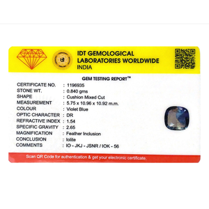 Certified AA Quality Natural Iolite (Neeli) Loose Stone-4.2 Carat Faceted Trillion Cut - Product Image 4