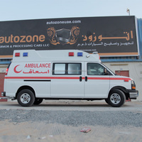 Ambulance neuve de la marque Autozone, transmission automatique, moteur 4.3L, norme d'émission Euro 4, équipement médical personnalisé