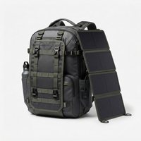 Sac à dos solaire à grande capacité avec cadre interne et fermeture éclair, panneau solaire pliable pour la randonnée, le camping et les voyages en extérieur