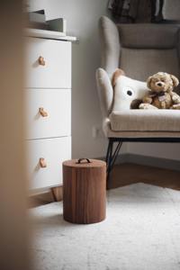 Poubelle ronde en bois de style rustique avec couvercle pour le stockage des déchets secs en intérieur, pour la maison, le bureau, la cuisine et la chambre, provenant d'Inde - Product Image 2