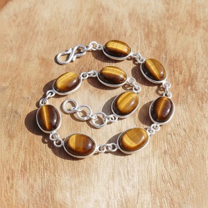 Unique Design Brass Silver Plated Classic Natural <b>Gemstone</b> <b>Bracelet</b> Handmade Crystal Jewelry Gift Unisex Available Sale - Product Image 2