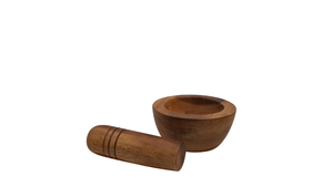 Mortier et pilon en bois faits à la main |   Moulin à épices et herbes en bois naturel |   Bol à écraser pour la cuisine |   Vente en gros - Product Image 3