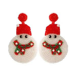 Boucles d'oreilles pendantes longues en perles brodées à la main, style luxe léger, très tendance, pour demoiselles d'honneur et fêtes de mariage - Product Image 3