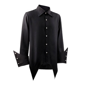 <b>Men's</b> <b>Gothic</b> Shirt Medieval <b>Clothes</b> Steampunk Stage Wear Lapel Court <b>Clothes</b> Fit Shirt Blouse Black Shirts - Product Image 3