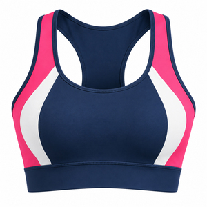 <b>Women</b> Athletic Colorblock Gym Set Racerback Support Sports Bra High Waist Panel <b>Leggings</b> Running Fitness Training Wear Wholesale - Product Image 4