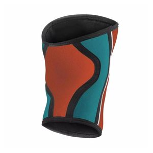 Rodillera de compresión de neopreno de 7mm, naranja y verde azulado, de doble tono, para sentadillas y levantamiento de pesas, con soporte articular bilateral, par - Product Image 4