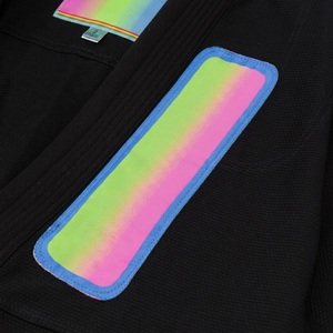 Customized Black BJJ Gi Kimono <b>Rainbow</b> Foil Patch Premium High-Quality Brazilian JiuJitsu Uniform 450GSM Pearl Weave 100%Cotton - Product Image 3