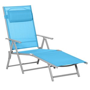 Silla Plegable Portátil para Exteriores, 7 Posiciones Ajustables, Gravedad Cero, Tumbona Reclinable Triple con Almohada - Product Image 1