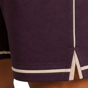 Plum Purple Mens Oversized T Shirt And Shorts <b>Set</b> Beige Contrast Piping Customized Logo Crew Neck Casual Streetwear Wholesale - Product Image 5