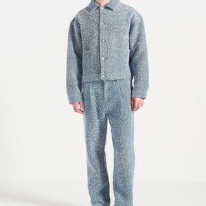 Ensemble tendance pour homme : veste en jean brut délavé style vintage et jean large – Collection hiver personnalisée, best-seller - Product Image 5