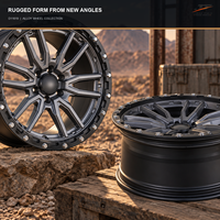 Velg Tempa 16-Spoke Split Y dengan Rivet Lip Gloss Gunmetal Face + Cekung 18-22 Inch 5x112 6061-T6 untuk BMW Audi Mercedes-Benz