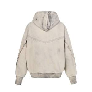 เสื้อฮู้ดดี้แบรนด์อเมริกันแนวสตรีทแฟชั่นสำหรับผู้ชาย ดีไซน์แบบ Deconstructed พร้อมฮู้ดรูปทรงแปลกตา - Product Image 1