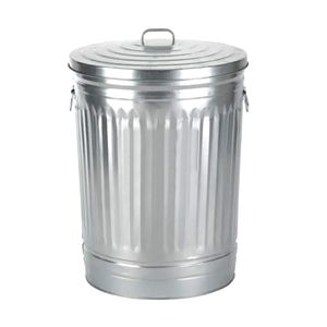 Nouveauté, poubelle en métal galvanisé faite à la main, écologique, portable, intérieur/extérieur, panier de rangement rond de haute qualité - Product Image 4