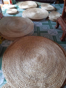 แผ่นรองผักตบชวาสานธรรมชาติแผ่นรองจานหวายไม้ไผ่30/33/35/38ซม. คลาสสิกกันลื่นทนความร้อนสำหรับตกแต่งงานปาร์ตี้ - Product Image 4