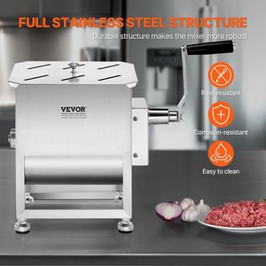 Miscelatore Manuale per Carne con Serbatoio Fisso in Acciaio Inox da 10L, per Lavorazione di Fino a 15 Libbre di Carne, Attrezzatura per Miscelare Salsicce - Product Image 5