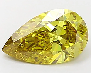 Diamante amarillo de corte pera, cultivado en laboratorio, para la elaboración de joyas. - Product Image 1