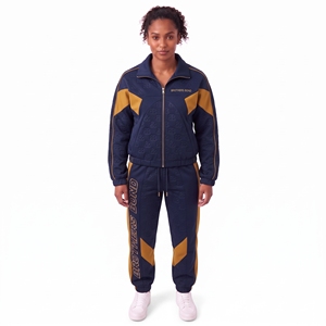 custom womens charcoal tracksuit set metallic piping circuit graphic <b>track</b> <b>jacket</b> pants 2 piece sportswear casual sweat suit set - Product Image 6
