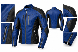 Blouson de moto en cuir Street Racer |   Bleu Noir Rouge Vert |   Fabricant OEM ODM |   Qualité supérieure | - Product Image 6