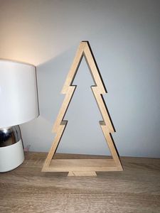 Handcrafted Rustic Wooden Christmas <b>Tree</b> Decoration, Natural Wood Holiday <b>Tree</b> <b>Ornament</b> for Tabletop Display, Home Décor, Office - Product Image 2