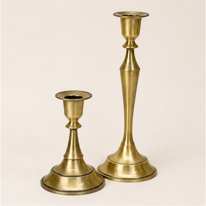 Juego de 2 Portavelas Cónicos de Metal Dorado, Acabado de Latón Vintage, Elegante Candelabro, Accesorios Decorativos Modernos para el Hogar - Product Image 5