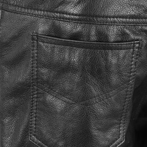Pantalon Moto en Cuir Noir Imperméable pour Homme SALVA LEATHER, Coupe Droite Taille Moyenne, Fermeture à Cordon, Style Motard Hiver, Poids Moyen - Product Image 4
