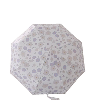Paraguas de Marca OEM al por Mayor con Estampado Floral Morado, Apertura Automática de 3 Pliegues, UPF50, Doble Uso para Lluvia y Sol, para Mujer