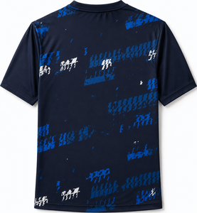 T-shirts de sport pour hommes personnalisés imprimés par sublimation, haute qualité, anti-humidité, col en V, manches courtes, polyester/coton, fournisseur de premier plan - Product Image 4