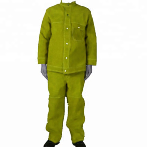 Chaqueta y Pantalones de Soldador de Cuero Vacuno de Alta Calidad, Resistentes al Calor y a las Chispas, para Ropa de Seguridad Industrial - Product Image 4