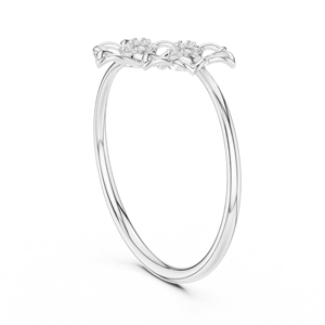 Ensemble de bagues FLORA TWINS en diamant de laboratoire plaqué rhodium, or blanc massif 18 carats, pour femme, fiançailles, soirée, événement glamour, mariage, cadeau - Product Image 3