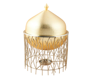 Olla para guisar chapada en oro con base de alambre negro, revestimiento de acero inoxidable, fondo de cobre, diseño moderno, utensilio de cocina elegante para calentar alimentos. - Product Image 2