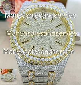 Reloj de Lujo para Hombre, Estilo Hip Hop, con Cristal Moissanite VVS, Resistencia al Agua de 10 Bares, Cierre de Pulsera de Acero Inoxidable - Product Image 3