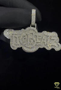 Pendentif de luxe « TIGBEAR » avec diamant de laboratoire et chaîne cubaine, bijoux hip-hop - Product Image 3