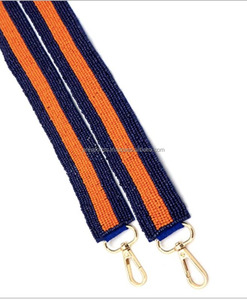 Handmade Beaded Cotton Vintage <b>Bag</b> Hanger <b>Strap</b> Adjustable Crossbody Shoulder <b>Strap</b> Blue Orange Purse <b>Replacement</b> Custom - Product Image 1