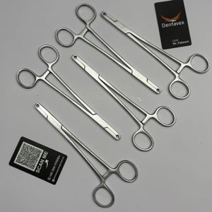 Pinces hémostatiques droites, lot de 5, en acier inoxydable SS420, finition satinée, réutilisables, instrument médical Dentavex - Product Image 2