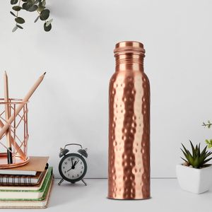 Superior Quality <b>Copper</b> Water <b>Bottle</b> with Hammered Design 1000ml Leak Proof <b>Copper</b> Vessel for Healthy <b>Drinking</b> Water - Product Image 2