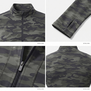 Men Fitness Stand Collar <b>Jacket</b> <b>Camo</b> Printed Yoga Wear Slim Fit <b>Jackets</b> Men Spandex Polyester Gym Workout Full Zipper Top - Product Image 6