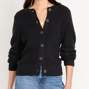 Suéter Cárdigan de Mujer de Alta Calidad Personalizado con Cuello en V, Manga Larga, Cierre de Botones y Tejido de Canalé - Product Image 2