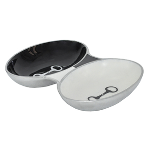 Bols décoratifs en émail blanc et noir, ensemble de 2 bols, idéal pour servir des noix, des bonbons, des toffees, des fruits, pour la table, faits à la main, dernières nouveautés - Product Image 5