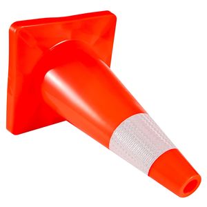 Confezione da 12 Coni Stradali Arancioni da 45 cm con Collari Riflettenti, Base in PVC, per Sicurezza Stradale e Parcheggio, Materiale Plastico per Cantieri e Segnalazione Pericoli - Product Image 6
